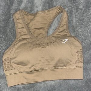 Beige Gymshark sports bra